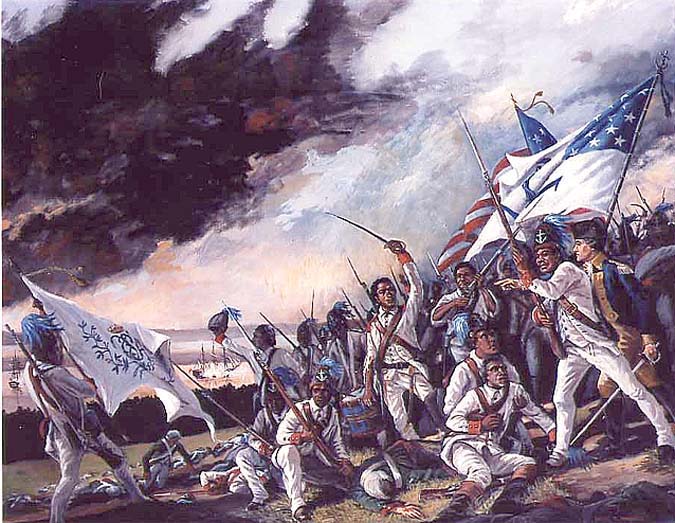 1st Rhode Island Regiment at the Battle of Bloody Run Brook by David Wagner