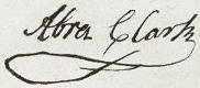 Abraham Clark Signature