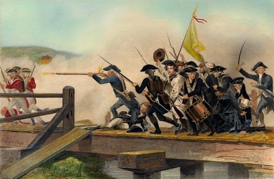 Battle on Concord Bridge by Alonzo Chappel