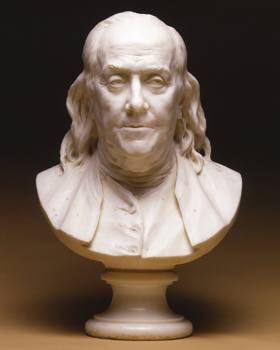 Benjamin Franklin bust by Jean Antoine Houdon