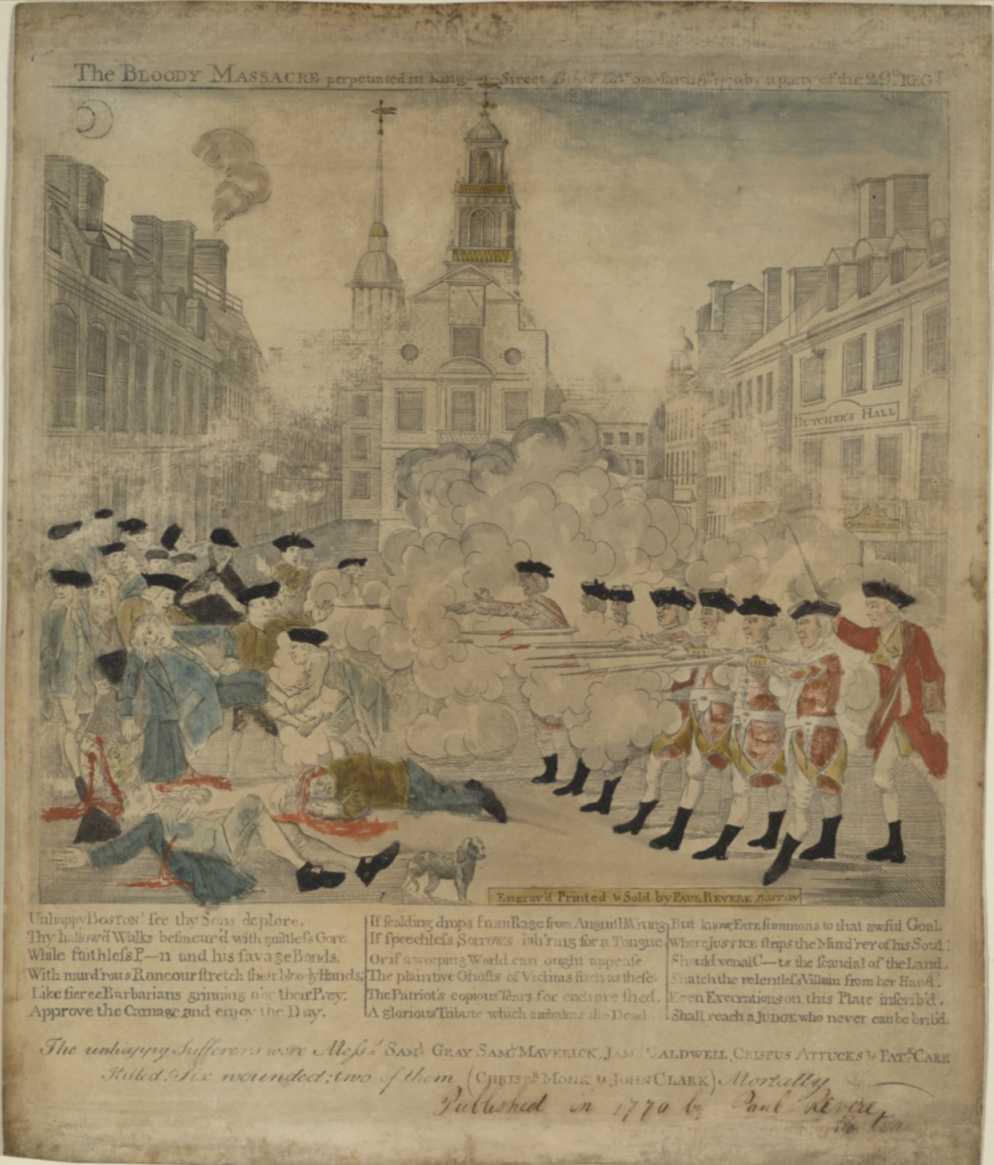 Boston Massacre Engraving by Paul Revere