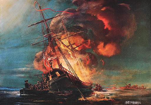 Burning of the Gaspee by Kipp Soldwedel