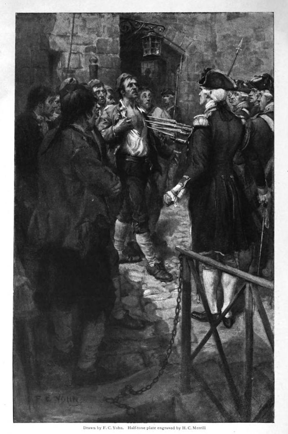 Ethan Allen being held captive before Captain Prescott in Montreal, 1775 by H.C. Merrill