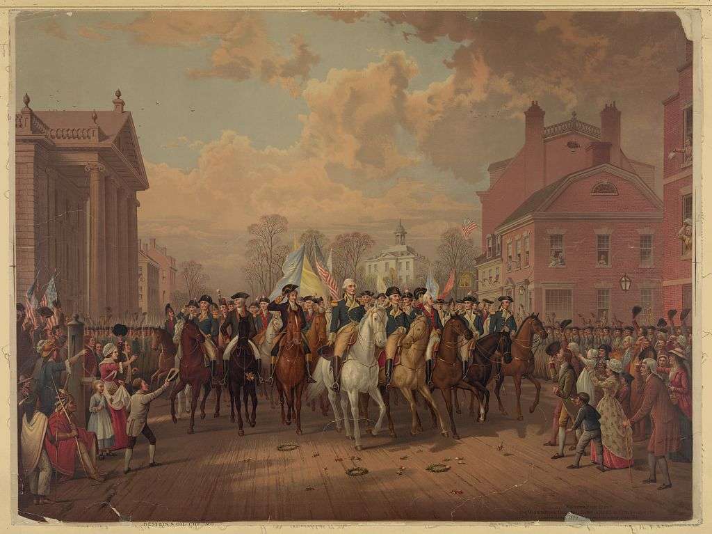 Evacuation day" and Washington's triumphal entry in New York City, Nov. 25th, 1783