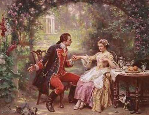 George Washington proposes to Martha by Jean Leon Jerome Ferris