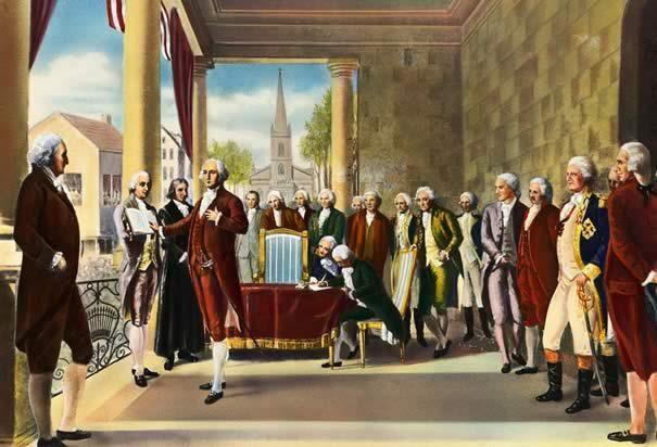 George Washington's Inauguration as the First President of the United States  by Ramon de Elorriaga