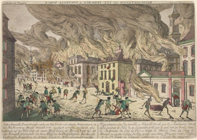 The Great Fire of New York, 1776 by Franz Xaver Habermann