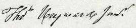 Thomas Heyward, Jr. Signature