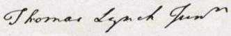 Thomas Lynch, Jr. Signature