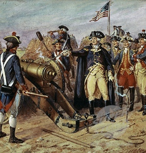 Washington firing the first gun at the Siege of Yorktown by Henry Alexander Ogden