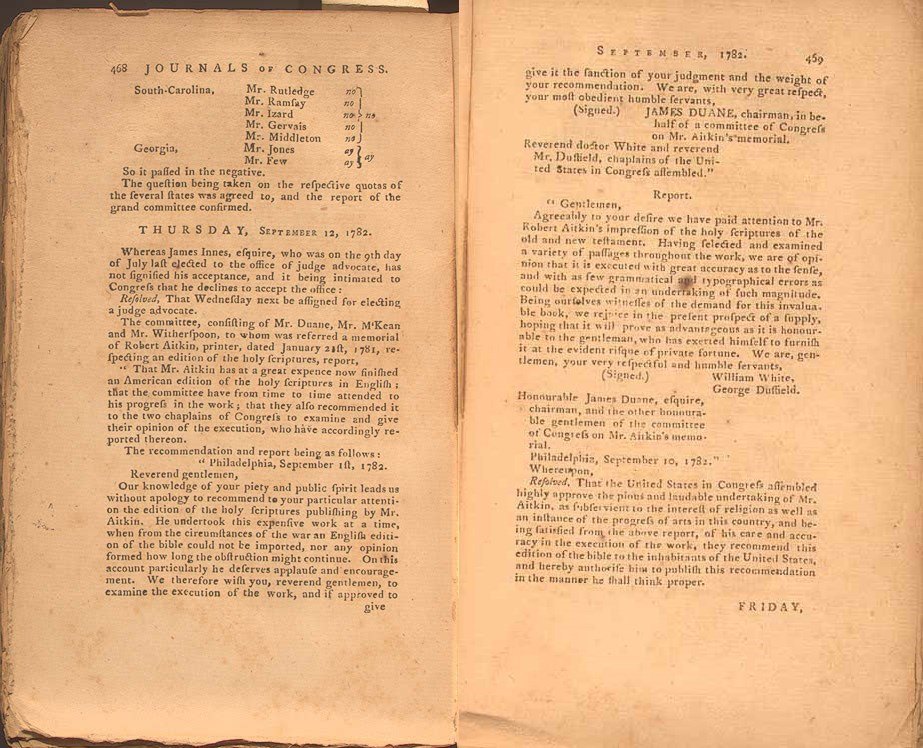 Journal of Congress, September 12, 1782