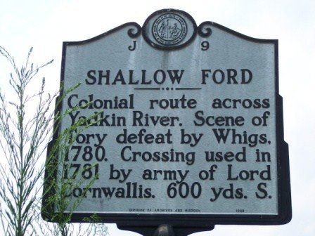 Shallow Ford Marker, Yadkin River, North Carolina