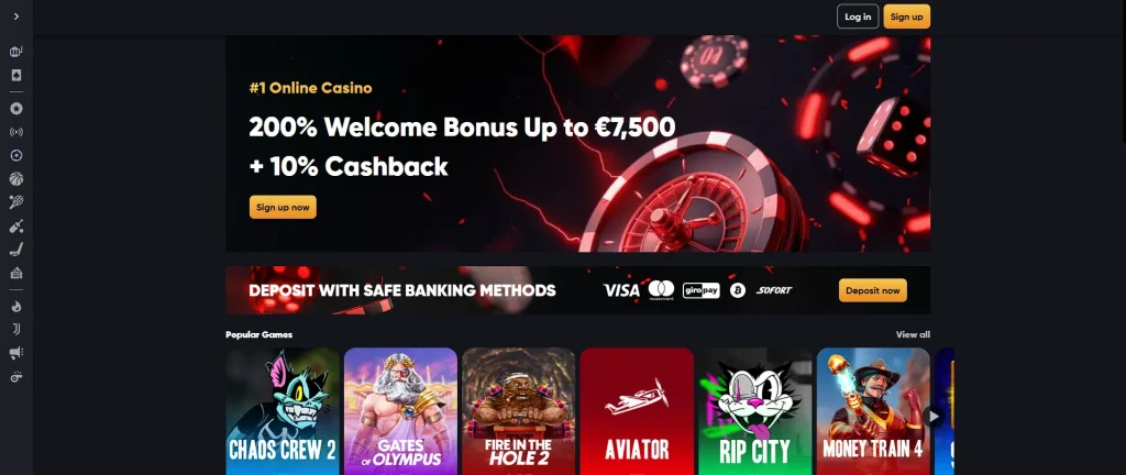 screenshot of instant casino offshore sportsbook